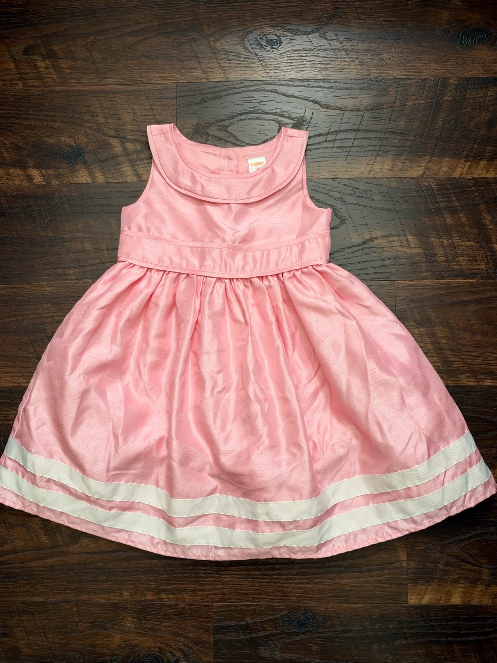 Gymboree Pink Sleeveless Holiday Dress with White Band Trim